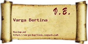 Varga Bertina névjegykártya